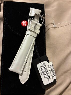 Michele Watches 16mm white pearl watch strap, NWT